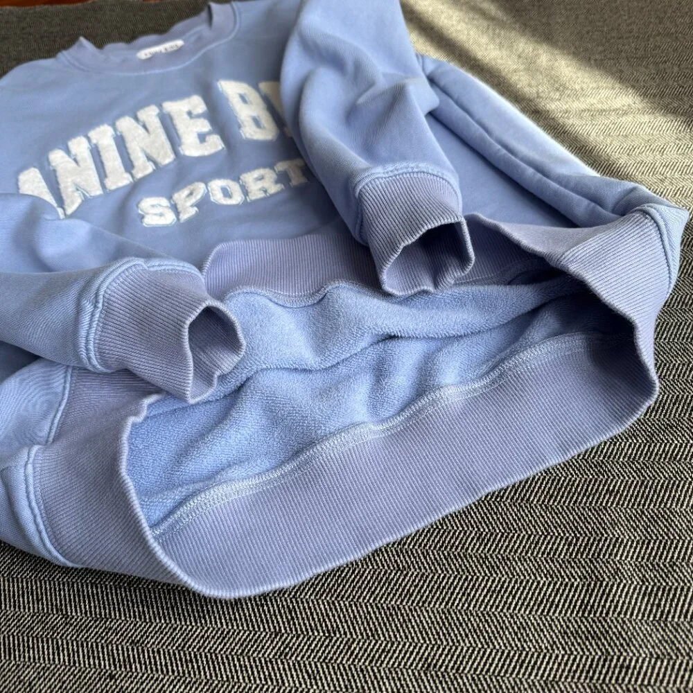 Anine Bing Tyler Sweatshirt Light Blue/White - Picture 11 of 17